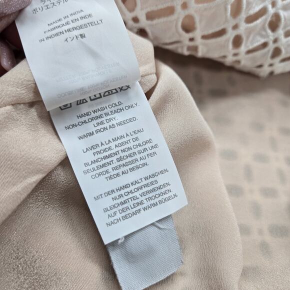 J Crew One Shoulder Ruffle Eyelet Top sz 6 White Cotton Nude Lining Boho Fairy - Picture 10 of 13